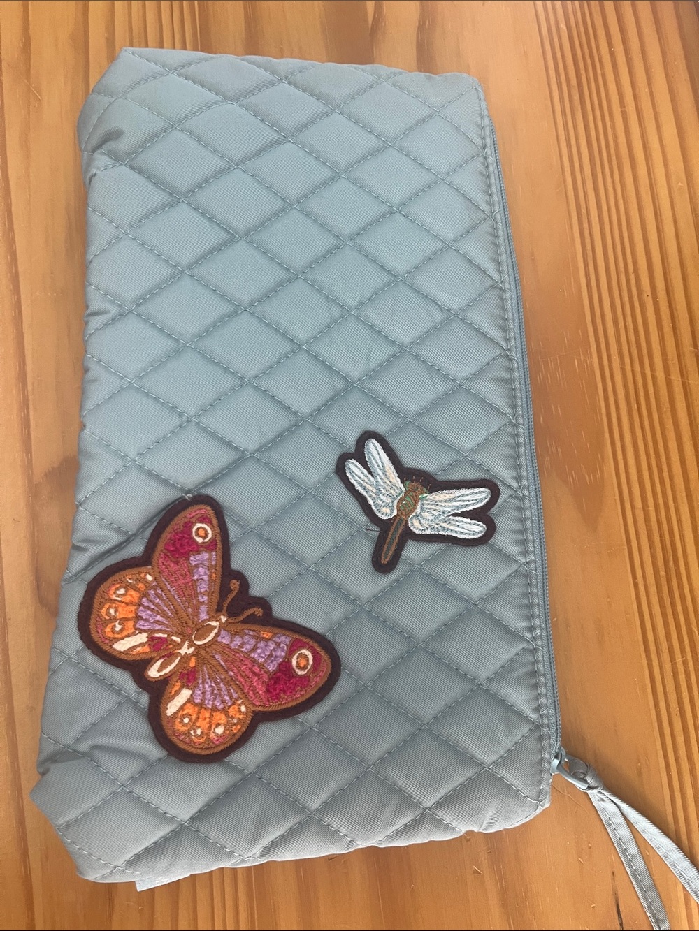 Vera Bradley Small Pouch in Hot Pink & Light Blue